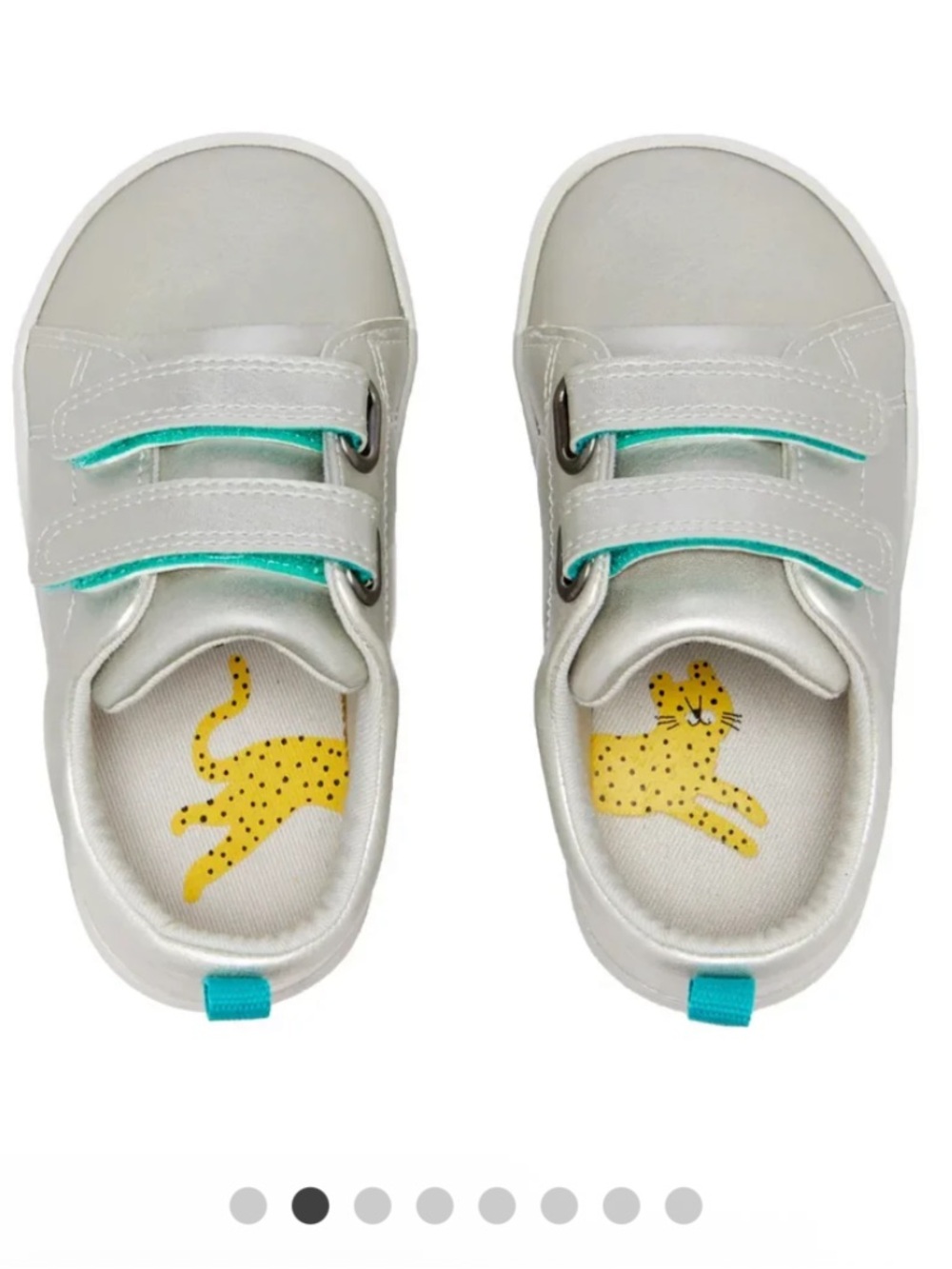 Ten Little -  Metallic Silver Kids Sneakers with Velcro Closure